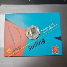 London 2012 Olympic Games SAILING 50p In Original Card And Uncirculated