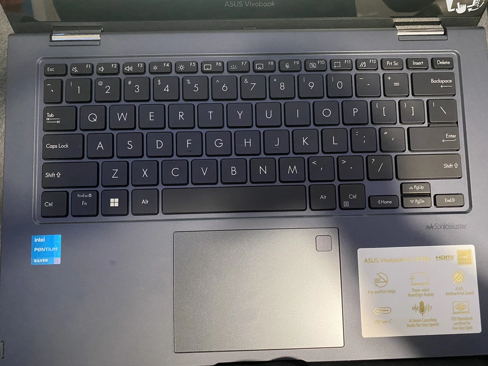 ASUS Vivobook Go 14 Flip Intel Pentium серебро N6000 8GB RAM 128GB SSD читать - Изображение 4 из 4