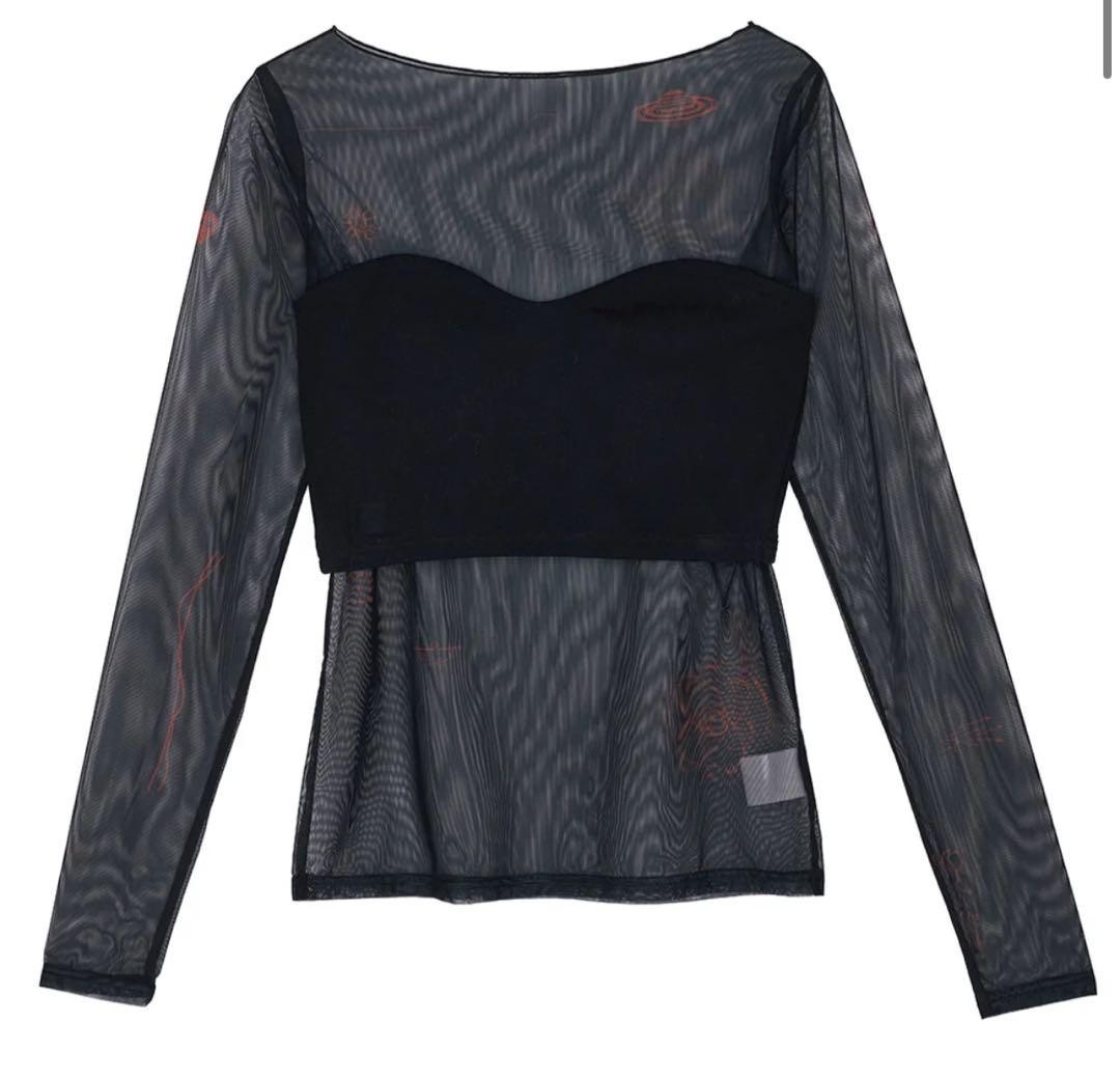 トップス PLANET SHEER TATTOO WITH BUSTIER TOP Planet Sheer Tattoo with Bustier Top | eBay