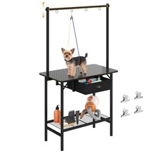 Dog Grooming Table with Drawers and Mesh Tray,32 Inch Adjustable Pet Grooming...