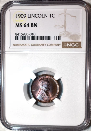 NGC MS-64 BN 1909-P Lincoln Cent, Beautifully Toned, PQ specimen.