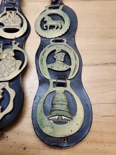Horse Brass Brasses saddle Medallion Leather belts X 3 - Bild 2 von 4