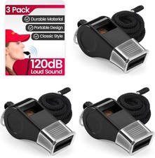 SPORTIC Whistle  Durable Plastic Whistles with Lanyards   Loud Crisp Sound for