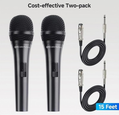 2x Cable Matters Cardiod Dynamische Gesangsmikrofone 2er Pack! Neue, versiegelte Packung.. 