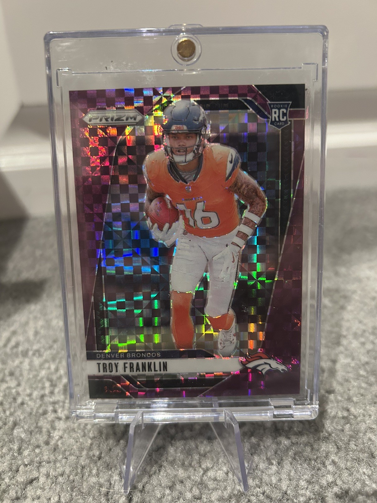 TROY FRANKLIN 2024 PANINI PRIZM #393 ROOKIE PURPLE POWER RC 1st # 01/49 BRONCOS