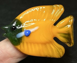 Orange & Green Art Glass Fish