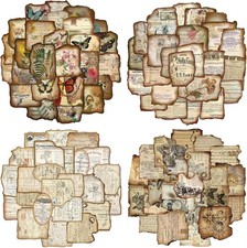 200pcs Vintage Stickers for Adults, Aesthetic Junk Journal Supplies for Scrapboo