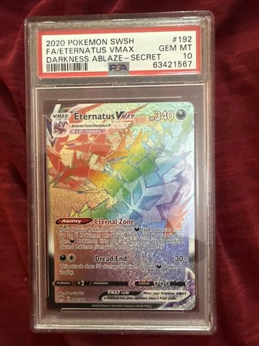 Eternatus VMAX PSA 10 Pokemon Card 192/189 Darkness Ablaze Full Art Rare Holo