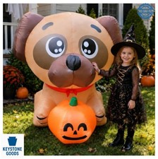 Halloween Inflatable Pug Dog 5 FT Outdoor Yard Decoration LED Lights Weather
