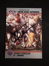 1990 Pro Set Super Bowl 160 #111 Johnny Robinson Chiefs Ip In Person Auto Signed