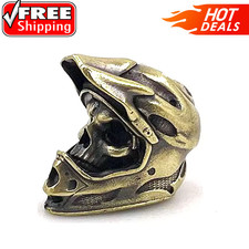 New Biker Skull Brass Knife Bead EDC Paracord Lanyard DIY Outdoor Charm Pendant