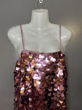 A New Day Dress Womens Medium Pink Sequin Sli...