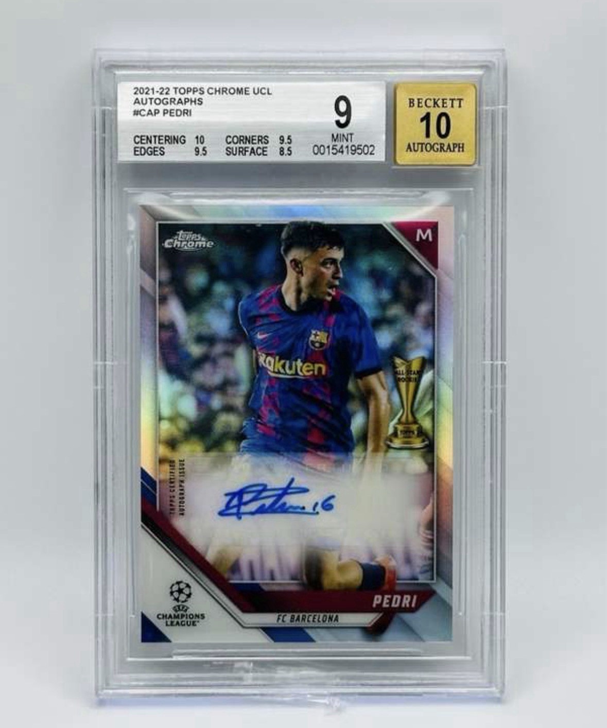 Pedri 2021 Topps Chrome UEFA Champions League #CA-P Autographs