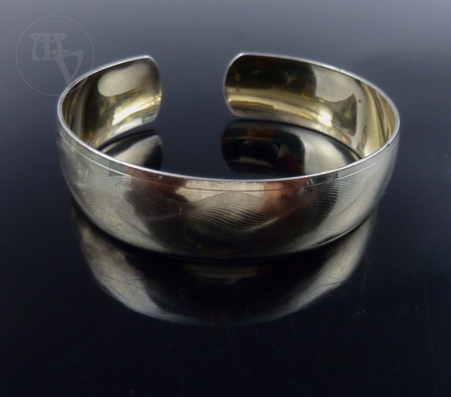 Silberarmreif 800 Silber feines Rillen Muster Dekor 16cm Vintage Alt Second Hand - Picture 5 of 7