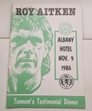 Royal Aitken Testimonial Dinner Programme 9/11/86 @ Albany Hotel