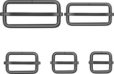 25Pcs Metal Adjustable Slider Buckles, 5/8, 3/4, 1, 1-1/2 and 2Inch Rectangle Ad