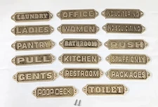 Solid Brass Plaques 13x3.5 cm Elegant Screw On Sign Durable Nautical Home Decor