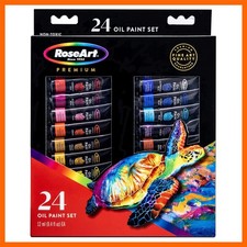 Oil Paint - Set 24 Colors, Maximum Strength Pigmented Oil Paints for Casual t...