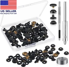 200Pieces (50Sets) 15MM Snap Fastener Kit Tool Snap Button Kit Snaps for Leather