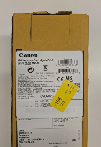 CANON MC-30 MAINTENANCE CARTRIDGE - 第 1/1 張圖片