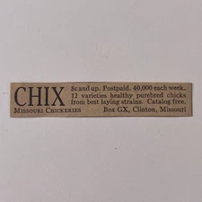 Missouri Chickeries Healthy Purebred Chix Clinton MO 1923 Ad SAG8-S13