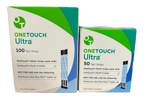 100 +50 One Touch Ultra Teststreifen ~ Ablaufdatum ~ 10/25 ~ 1/26 ~ 63,99 $ ~ KOSTENLOSER VERSAND
