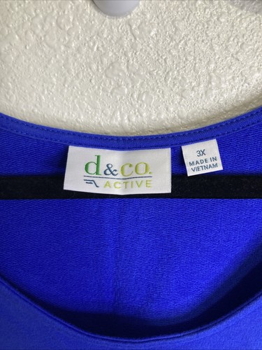 D & Co Active Damen blau Athleisure Kleid Taschen French Terry 3X - Bild 2 von 3