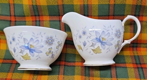 Vintage Collectable Colclough Bone China Milk Jug and Sugar Bowl Floral Design