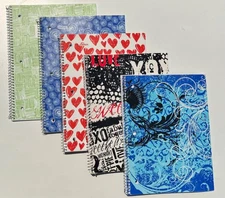 Staples Wire Binding Wide Ruled Composition Books Notebooks Abstract Assorted