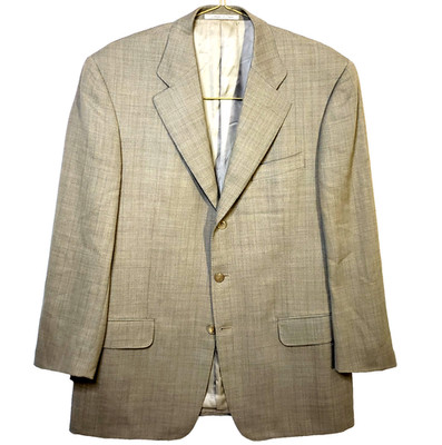 E. Zegna High Performance Sports Coat Wool Check Blazer Made Italy 50R US 40R