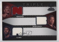 2008 SP Rookie Threads Triple Derrick Rose Michael Beasley OJ Mayo #RTT-MBR 1t3