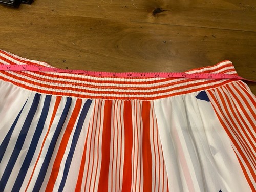 Vintage Diane Freis Georgette Red White & Blue Set Sz L needs New Skirt Elastic - Picture 8 of 8