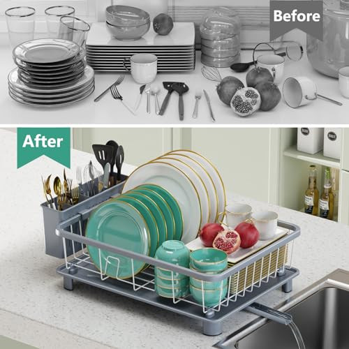Dish Drying Rack - Space-Saving Dish Rack,Dish Racks for Kitchen Counter with - Picture 7 of 7