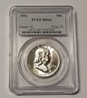 1956 Silver MS Franklin Half Dollar/PCGS-Graded-MS-64