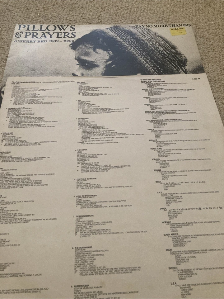 Various-Pillows and Prayers Cherry Red 1982-83 Vinyl Album,1st Press,Lo FI,Rock - Image 3 of 4