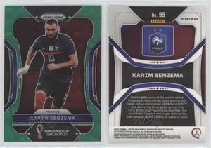 2022 Panini Prizm World Cup Qatar Green Wave Prizm Karim Benzema #99