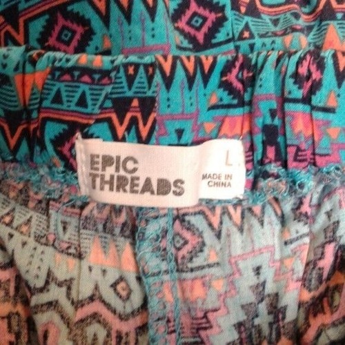 Epic Threads Size L Shorts Girls Aztec Geo Geometric Print Trim Turquoise - Picture 5 of 6