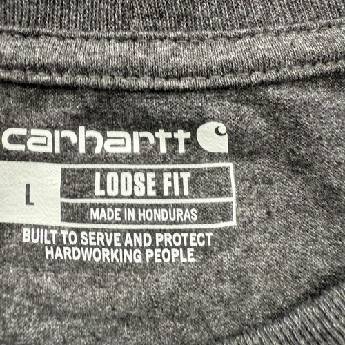 Carhartt Shirt Mens Large Gray Long Sleeve Pocket Heavyweight Loose Fit TK0126-M - Picture 3 of 11