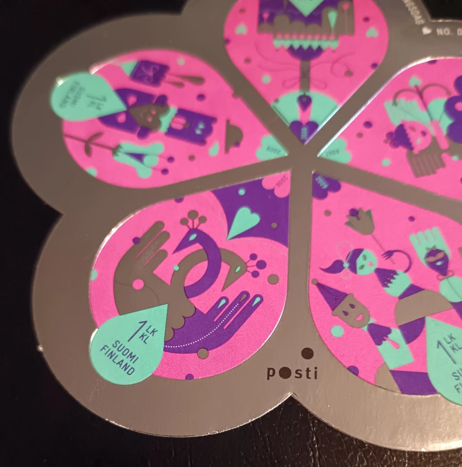 Vintage Finland Stamps. Valentines Day Friendship Silver. 2009.  Unused.  - Photo 4/4