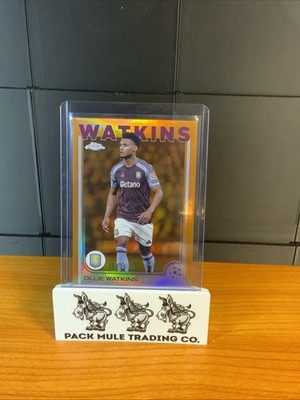 Ollie Watkins 2024-25 Topps Chrome UEFA Orange Prism Refractor Card #/25