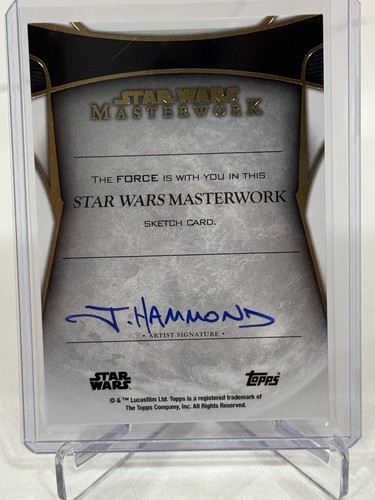 2024 Star Wars Masterwork - Jawa Sketch Card 1/1 SSP Artist J. Hammond - Picture 2 of 2