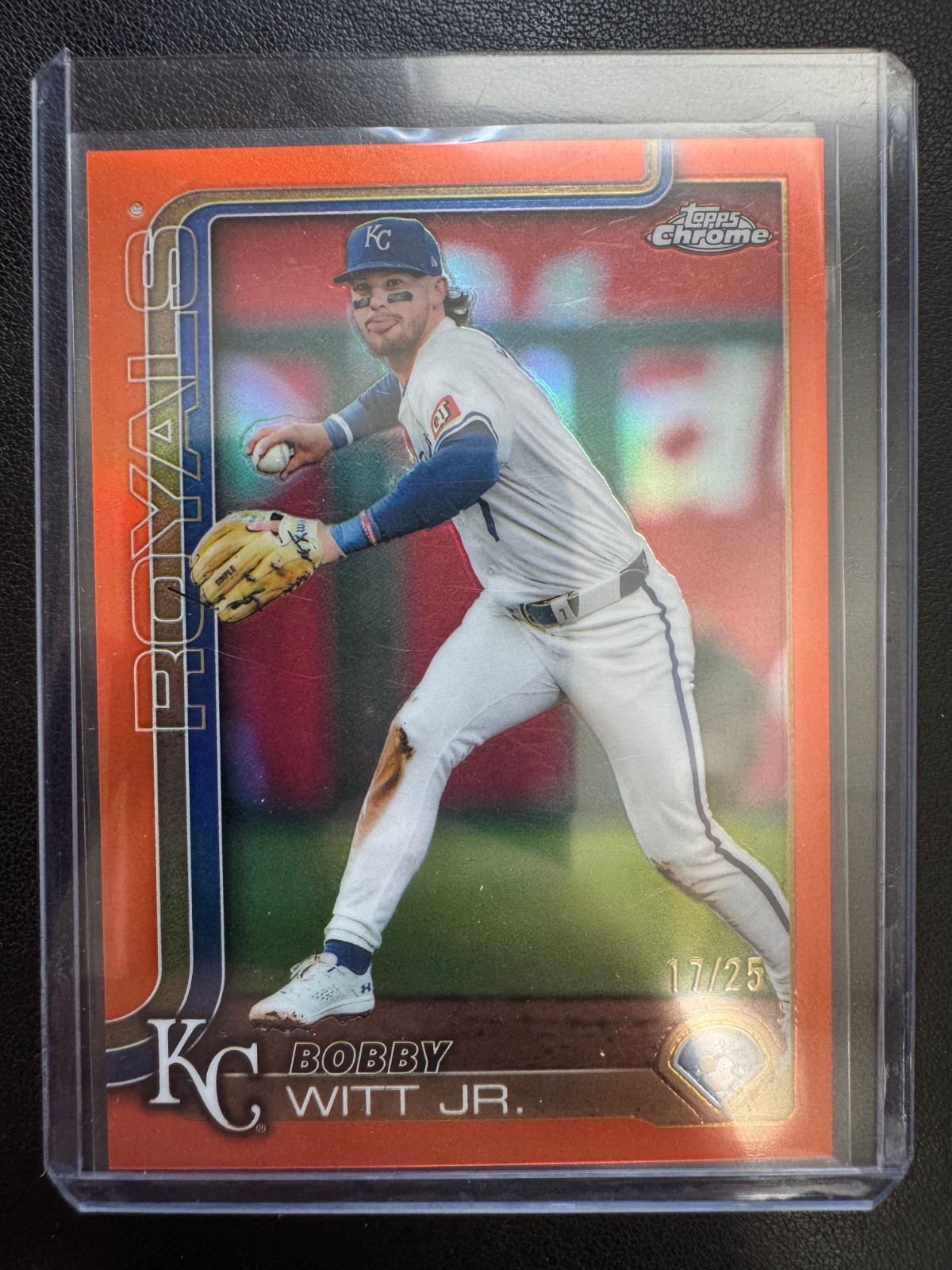 2025 Topps Chrome #93 ORANGE REFRACTOR Bobby Witt Jr.  ROYALS #17/25