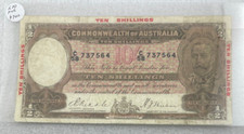 1934 Riddle Sheehan R10 Overprinted 10 Shilling Banknote in Fine Condition