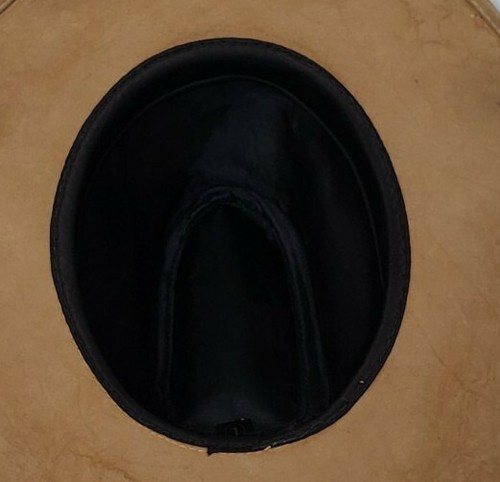 Vintage Suede Leather Crochet Band Brown Cowboy Western Hat Men's Large 23.25" - Picture 10 of 12
