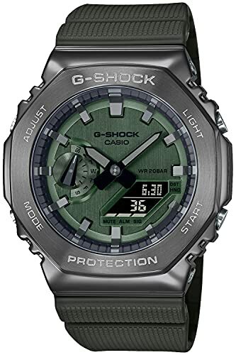 時計 gm-2100b-3ajf Casio] Watch G-SHOCK Metal Covered GM-2100B-3AJF Men's Green