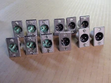 Switchcraft D3M XLR 3 pin Male Chassis Mount, Solder Terminals (Set of 4)