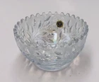 Westmoreland Clear Iridescent Glass Wildflower & Lace Bowl Fireball Bottom Vtg.