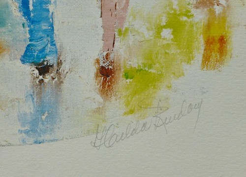 Hilda Rindom Gleizer Bagels Street Vendor 1977 HAND SIGNED American/Cuban Artist - Picture 3 of 5