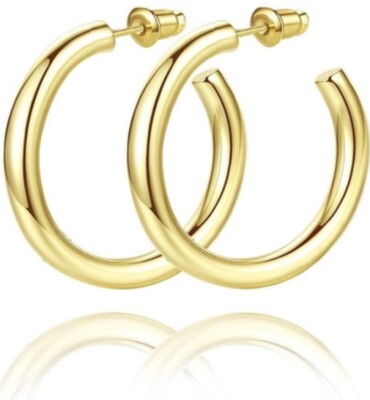 ✨14k Gold Plated Chunky Gold Hoops Earrings ✨