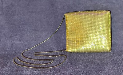 Gold Mesh Evening Shoulder Bag By Valerie Stevens With Attached Makeup Mirror